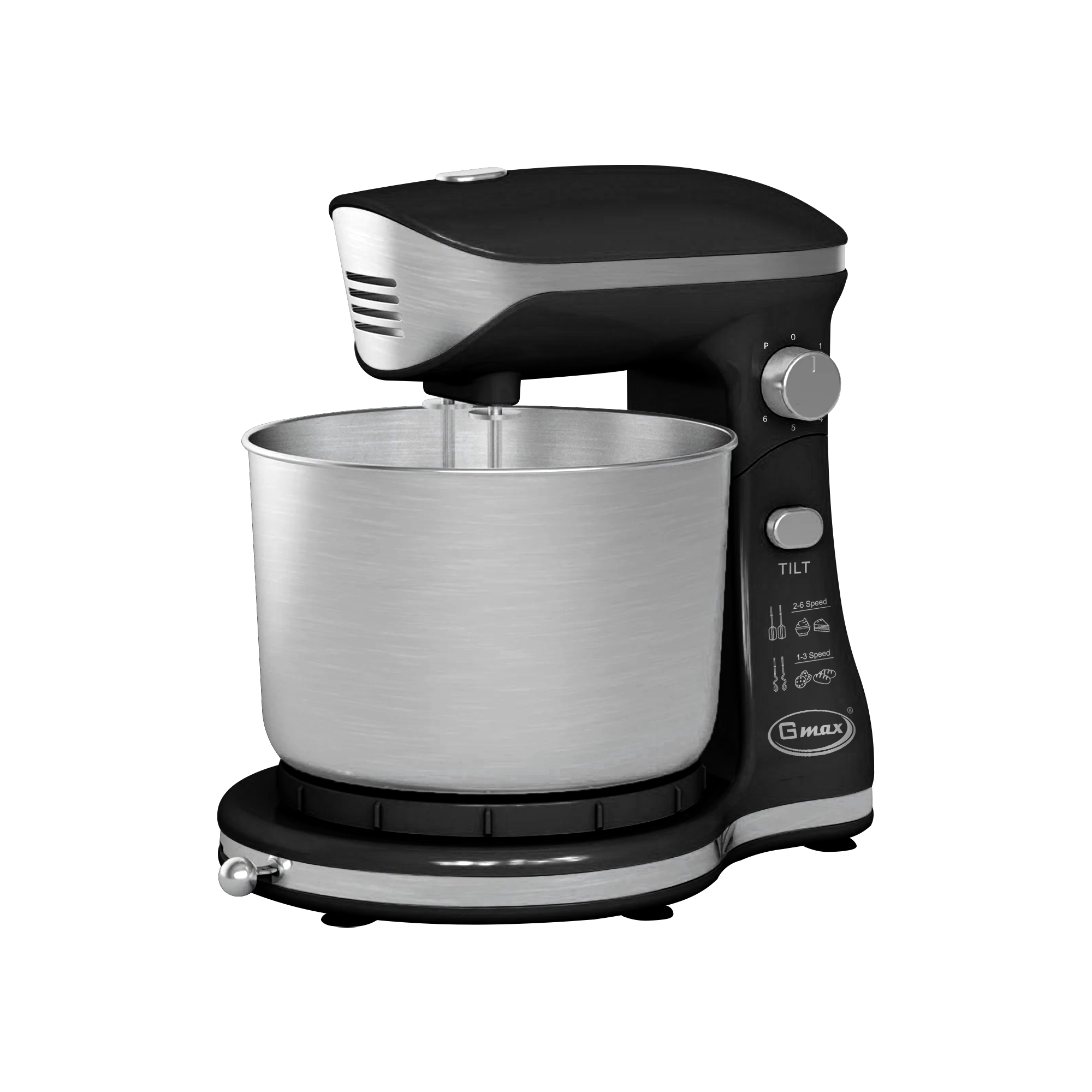 Gmax FM-621 Compact Stand Mixer - 3.0L 300W with 360° Rotating Bowl