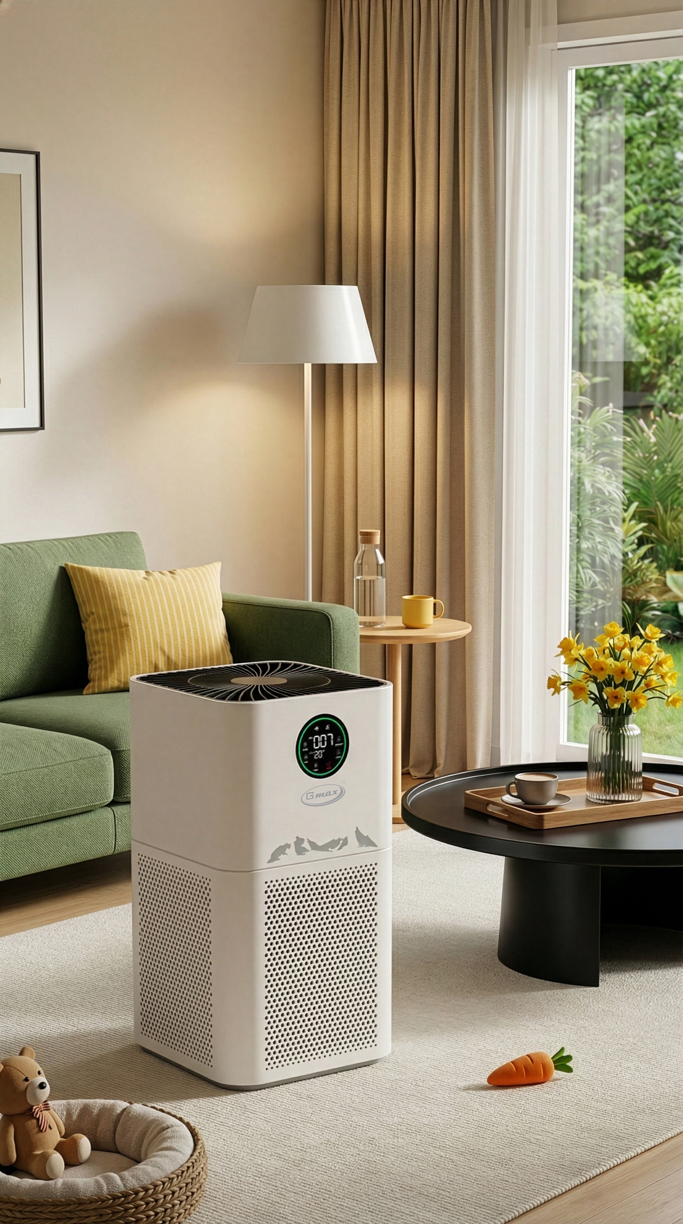 Gmax AP-909 Professional Home Air Purifier - 60m² HEPA H13 Silent Performance