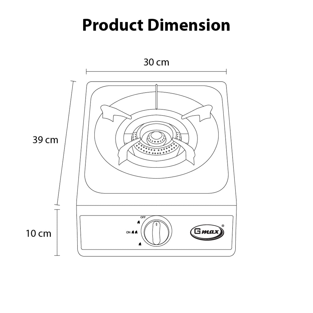 Gmax GL-101R Single Burner Cast Iron Gas Stove