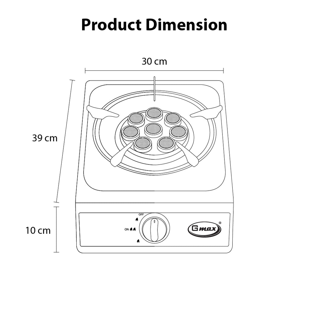 Gmax GL-101T Single Burner Turbo Gas Stove