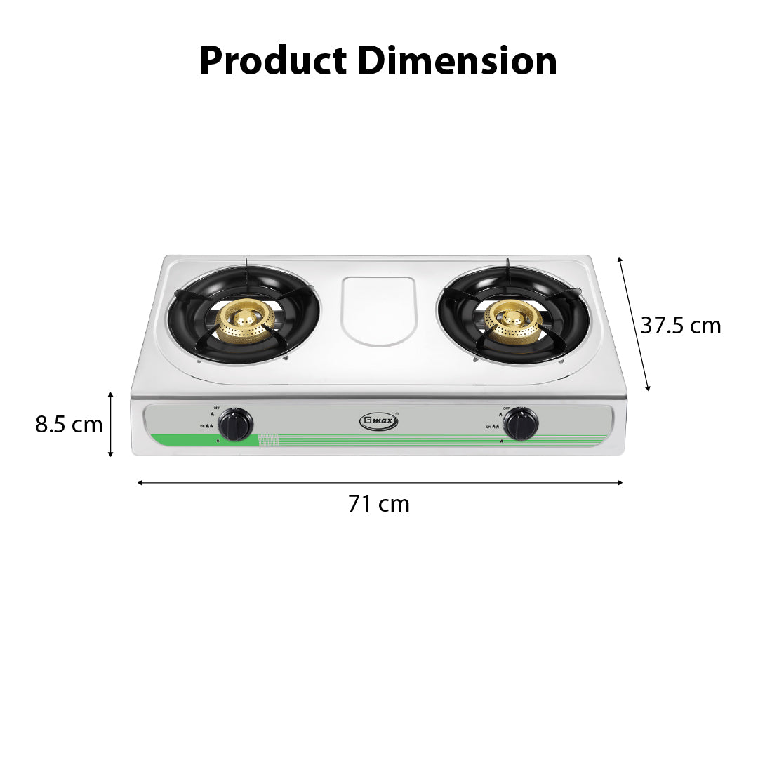 Gmax GL-203R Double Burner Cast Iron Stove