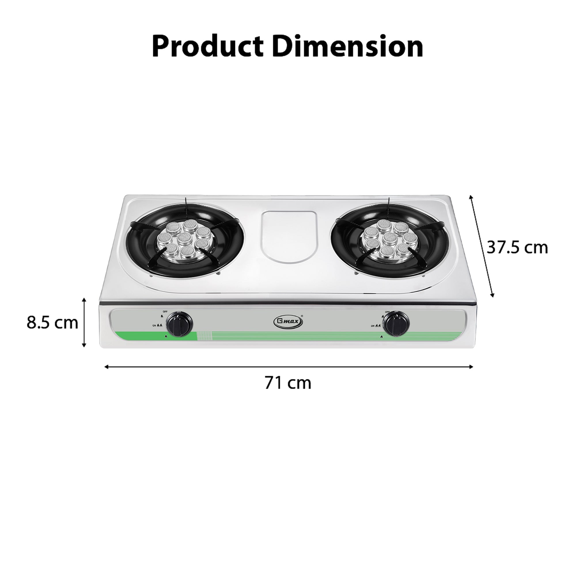 Gmax GL-203T Double Burner Turbo Gas Stove