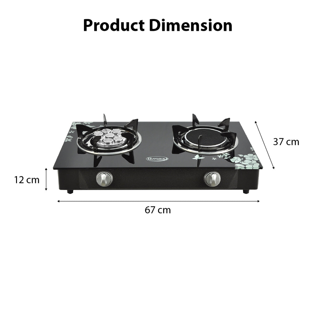 Gmax Gas Stove Infrared+Turbo 2 Burner GL-702TI