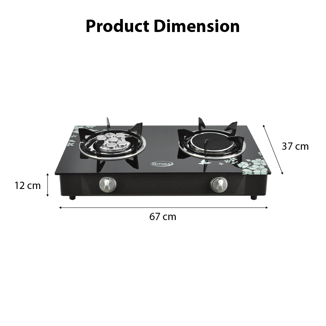 Gmax Gas Stove Infrared+Turbo 2 Burner GL-702TI