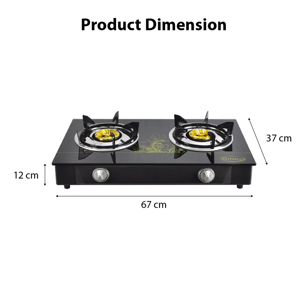 Gmax Gas Stove Brass 2 Burner GL-702BR