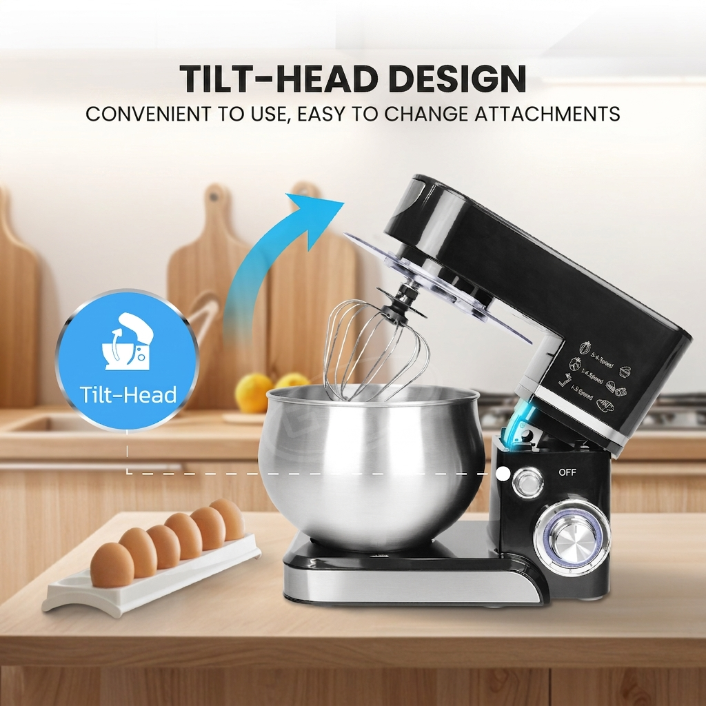 Gmax FM-205A Professional Stand Mixer - 5.0L 1000W 6-Speed with Pulse