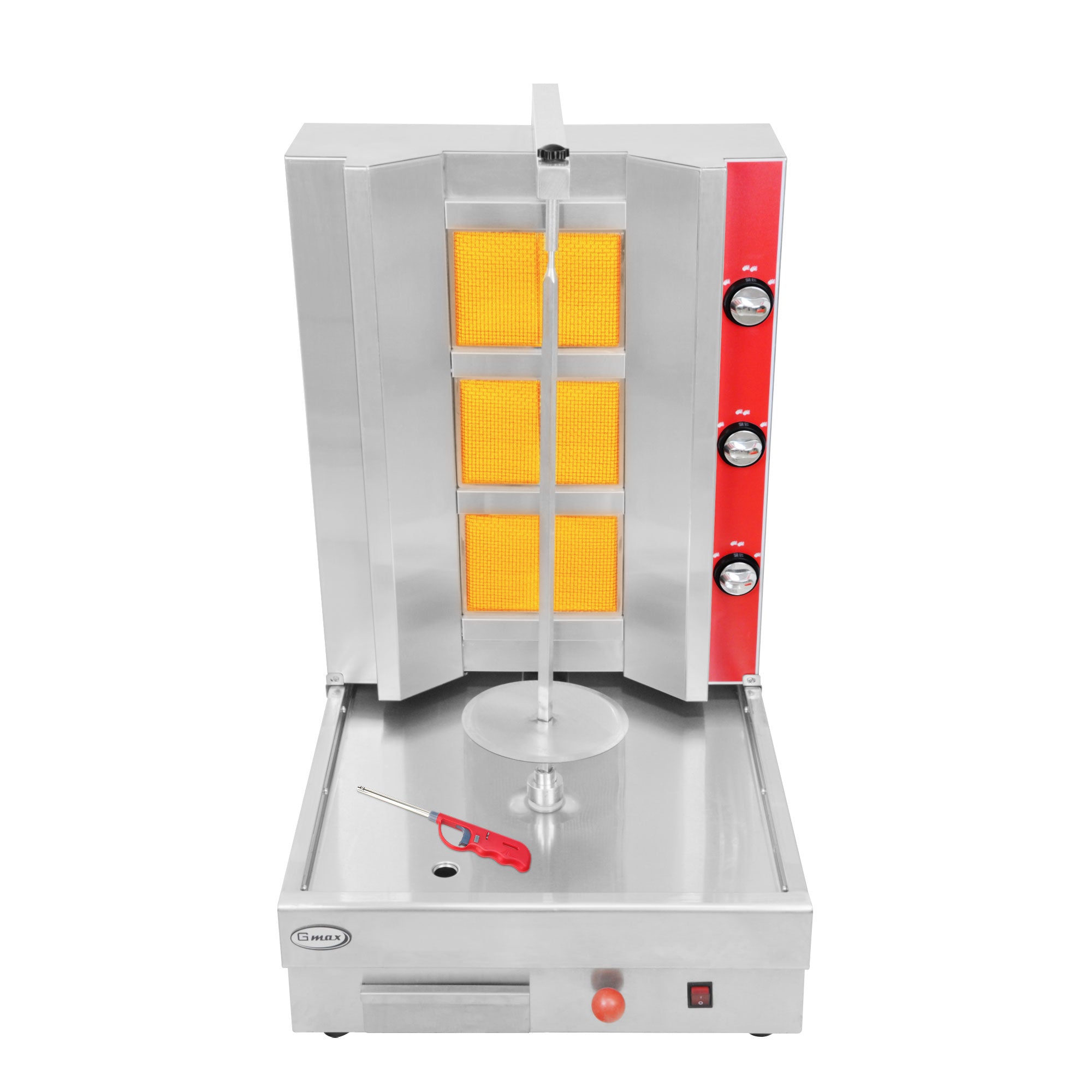Gmax SK-703 Professional Vertical Gas Kebab & Shawarma Grill 3 Burners
