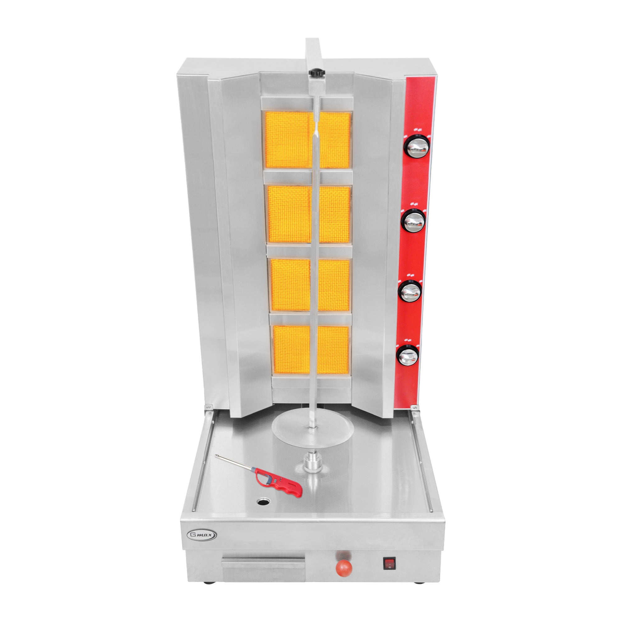 Gmax SK-704 Professional Vertical Gas Kebab & Shawarma Grill 4 Burners