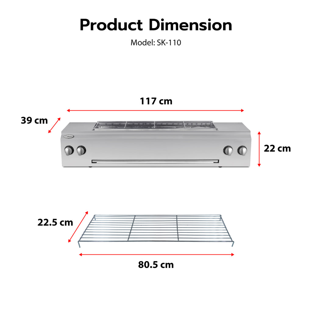 Gmax SK-110 Silver Fan-Assisted Smokeless Infrared Grill