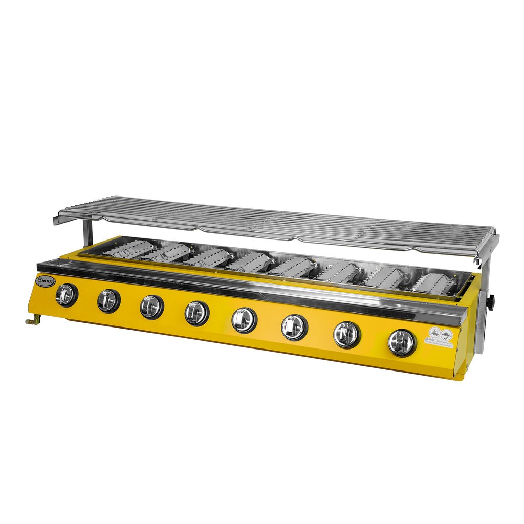 Gmax WX-108 Smokeless Infrared Gas Grill 8 Burner - Yellow Edition