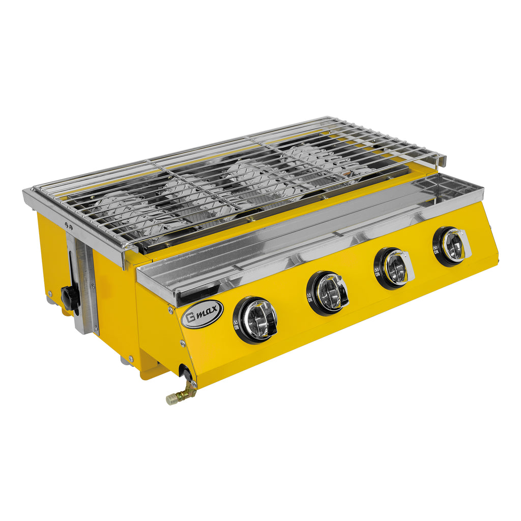 Gmax WX-104 Smokeless Infrared Gas Grill 4 Burner - Yellow Edition