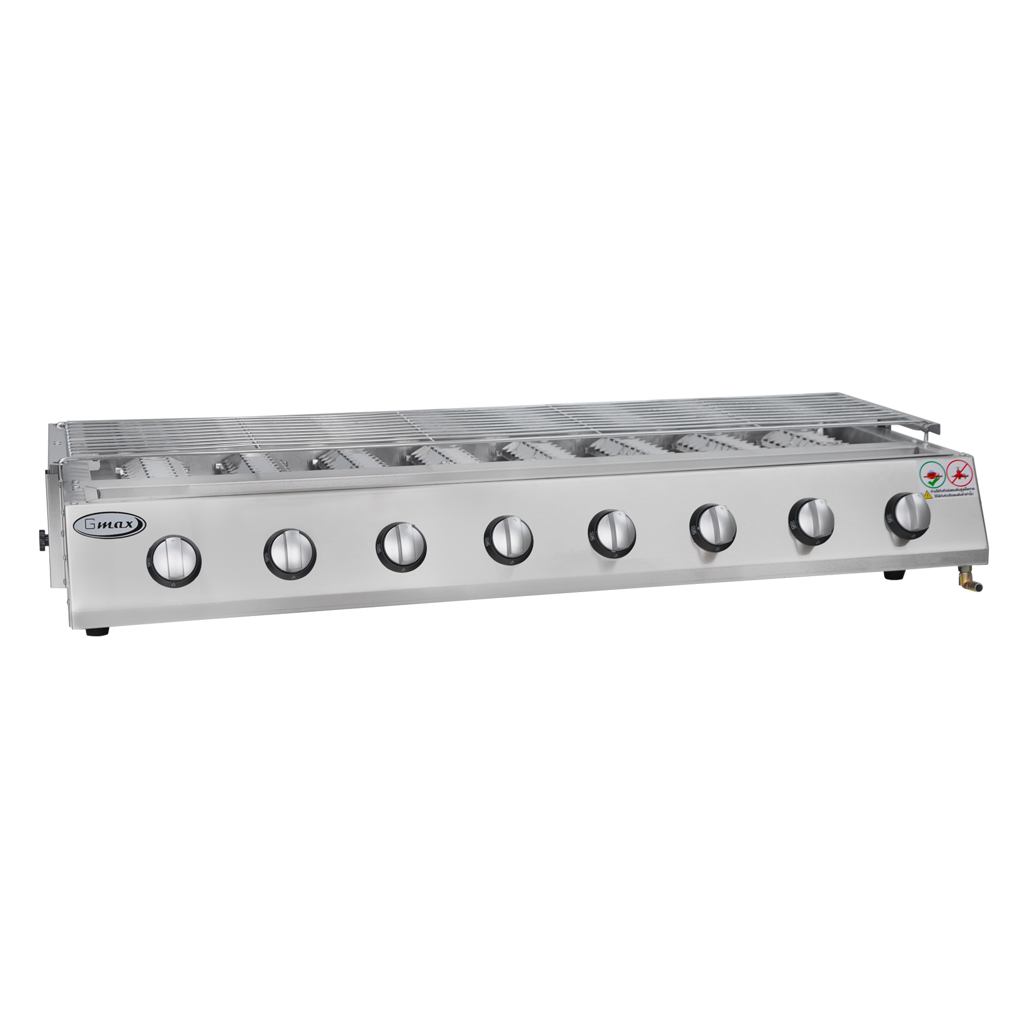 Gmax WX-108S Smokeless Infrared Gas Grill 8 Burner - Silver Edition