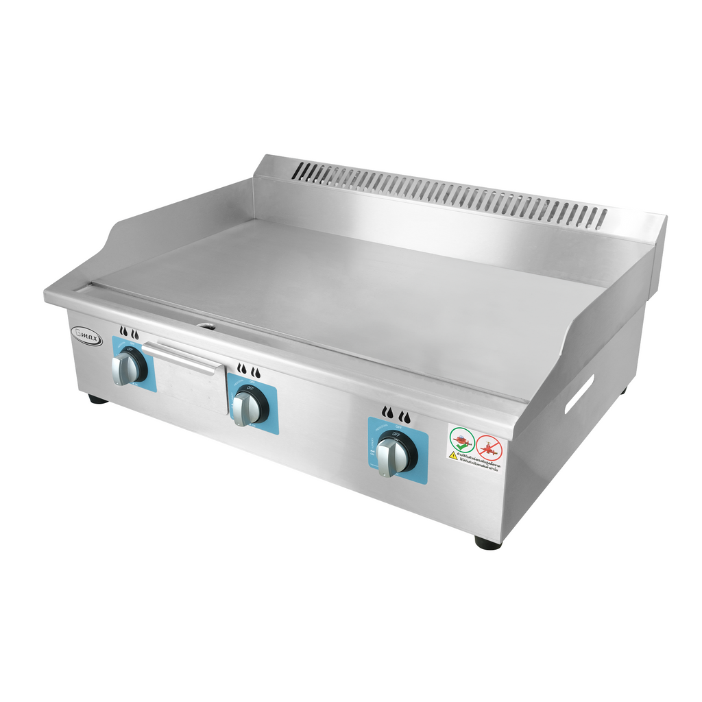 Gmax ZL-701 commercial gas griddle angled front view