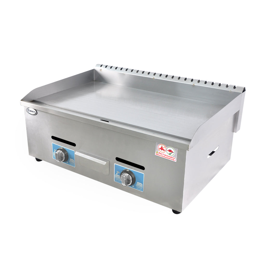 Gmax ZL-718 commercial gas griddle angled front view