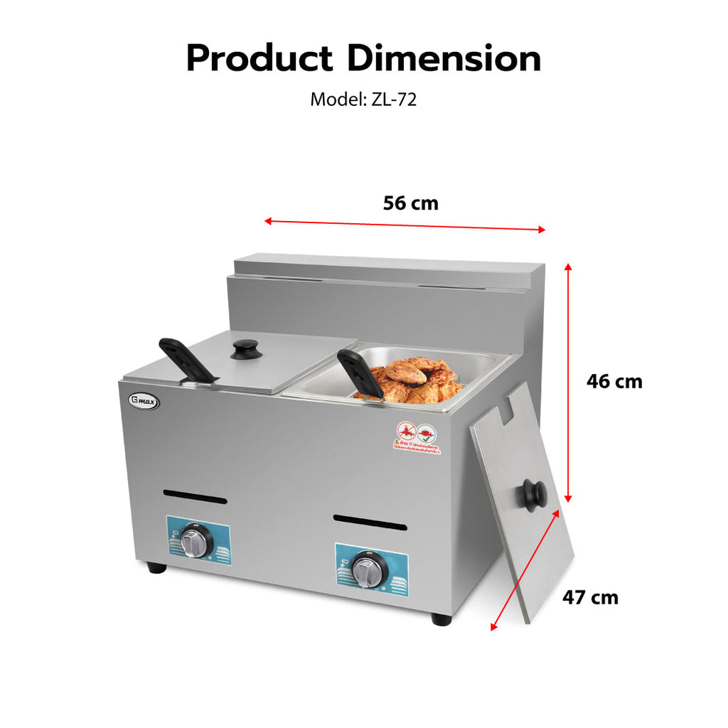 Gmax ZL-72 product dimensions diagram