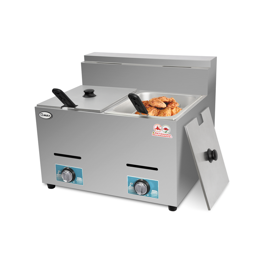 Gmax ZL-72 double tank commercial gas deep fryer in use