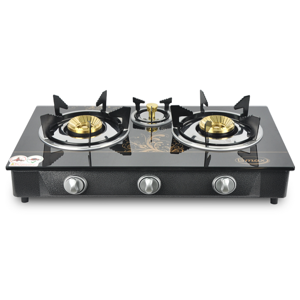 Gmax Gas Stove Brass 3 Burner GL-703BR