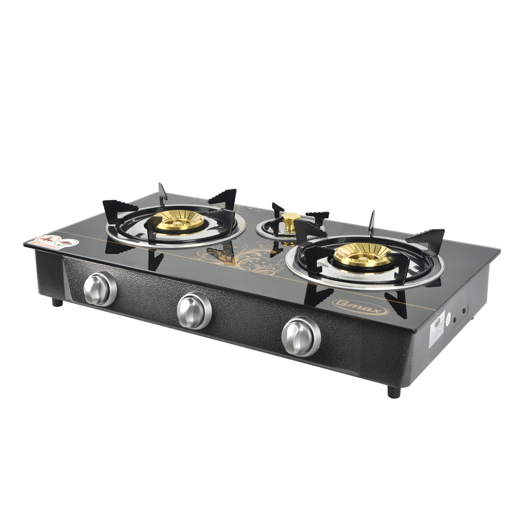Gmax Gas Stove Brass 3 Burner GL-703BR