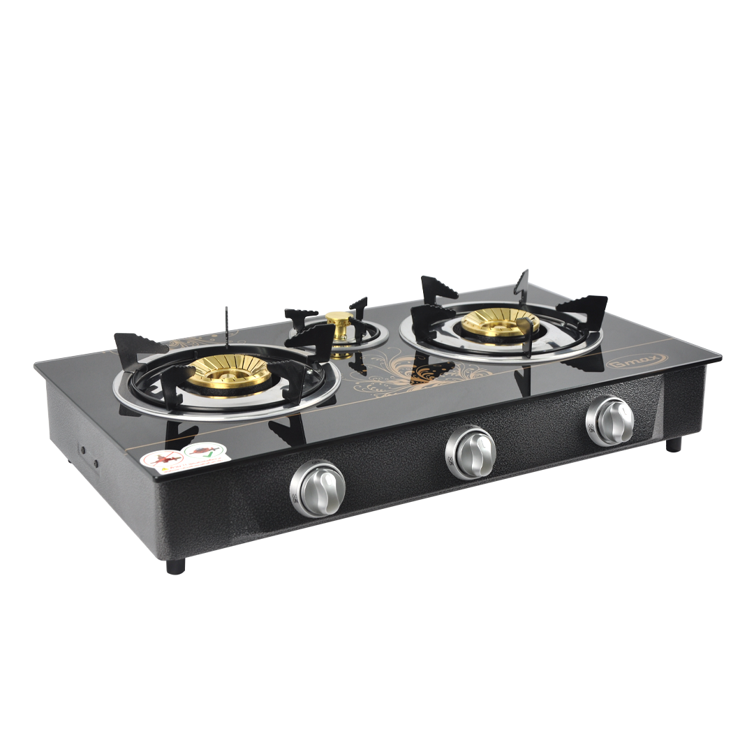 Gmax Gas Stove Brass 3 Burner GL-703BR